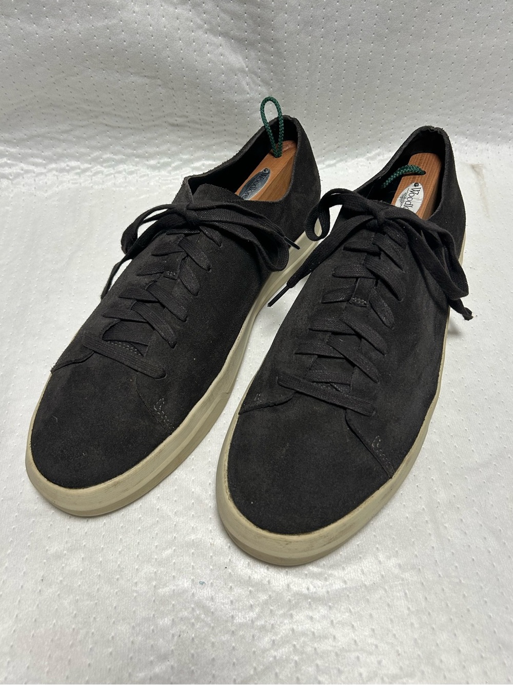 Vince grey Suede Lace-Up Sneakers with Cream Soles
